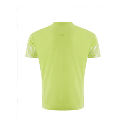Camiseta de algodón amarillo soleado para hombres con estilo