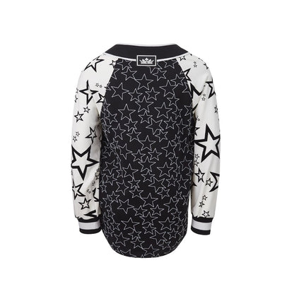 Suéter elegante de algodón negro para mujer