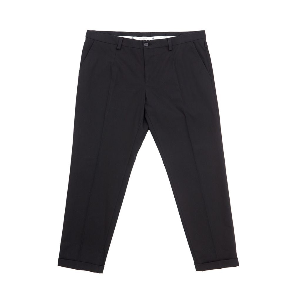 Pantalones elegantes de algodón negro para hombre
