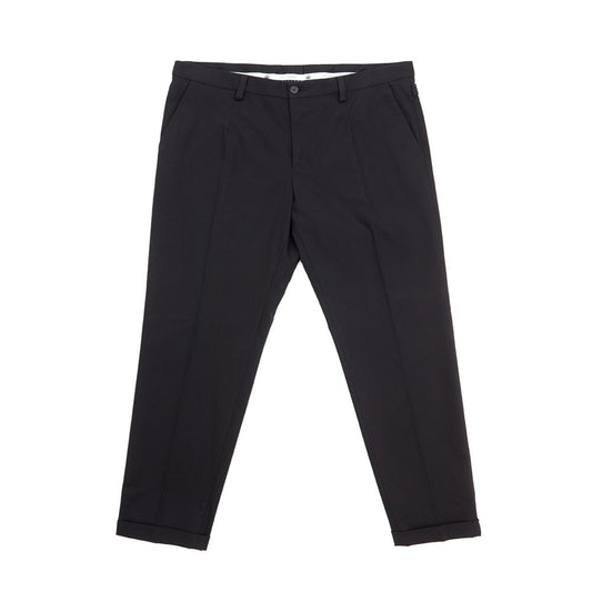 Pantalones elegantes de algodón negro para hombre
