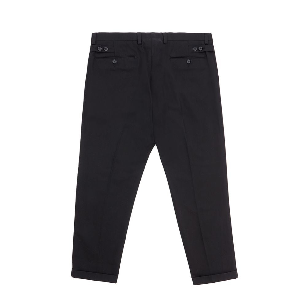 Pantalones elegantes de algodón negro para hombre