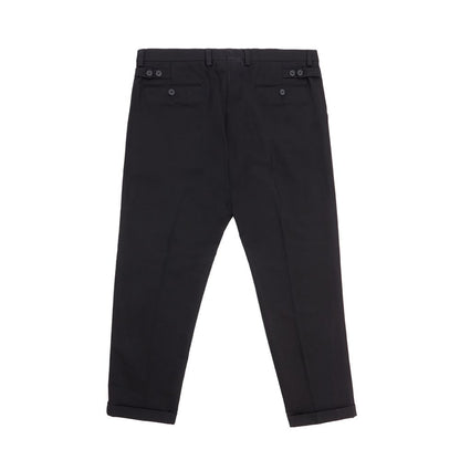 Pantalones elegantes de algodón negro para hombre