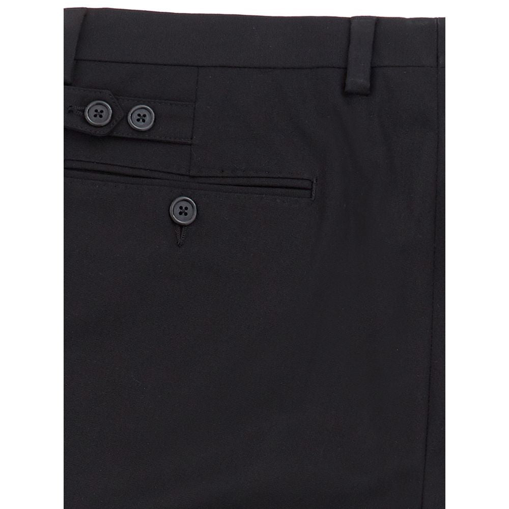 Pantalones elegantes de algodón negro para hombre
