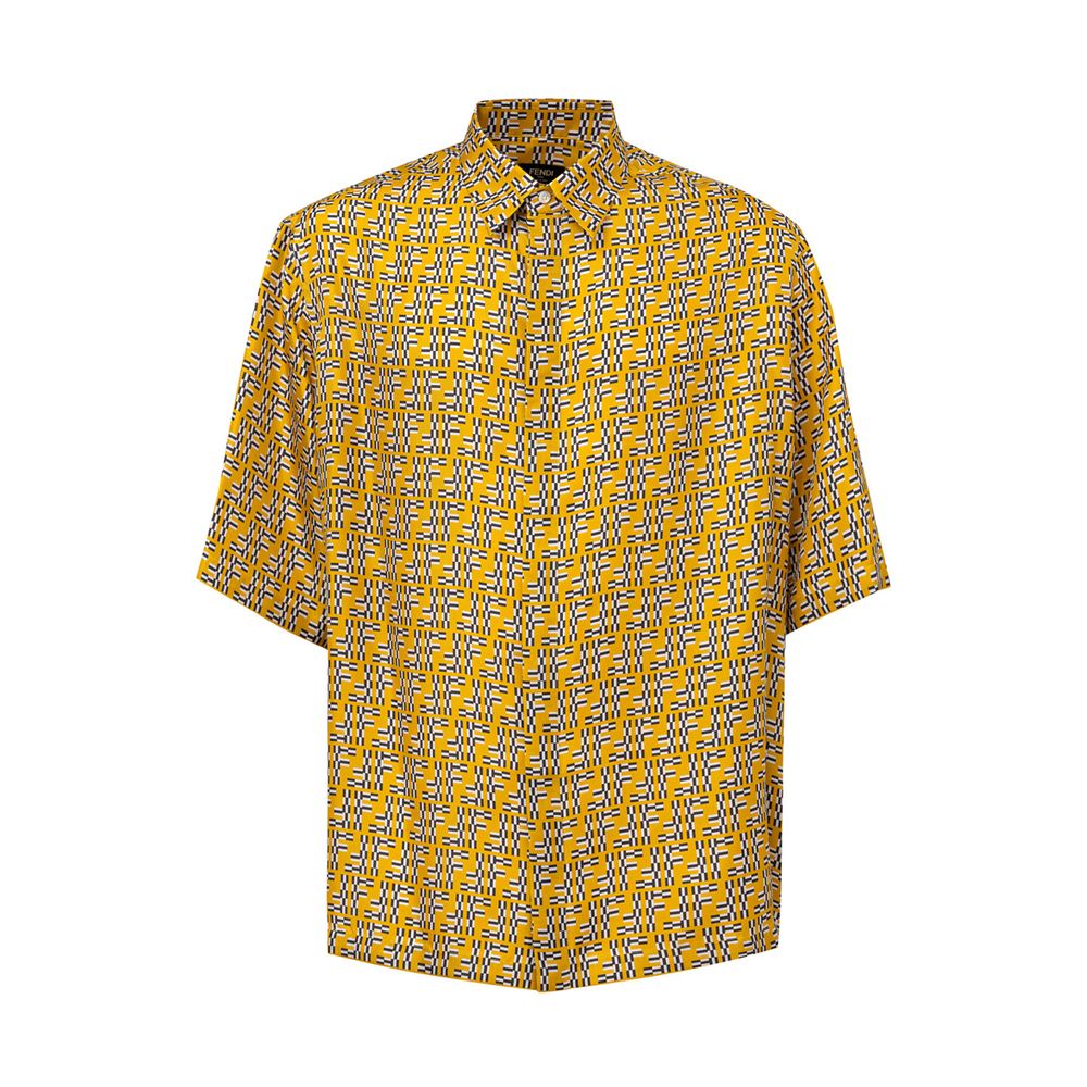 Camisa de seda amarilla