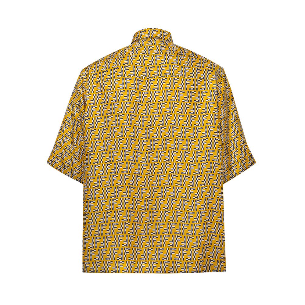 Camisa de seda amarilla
