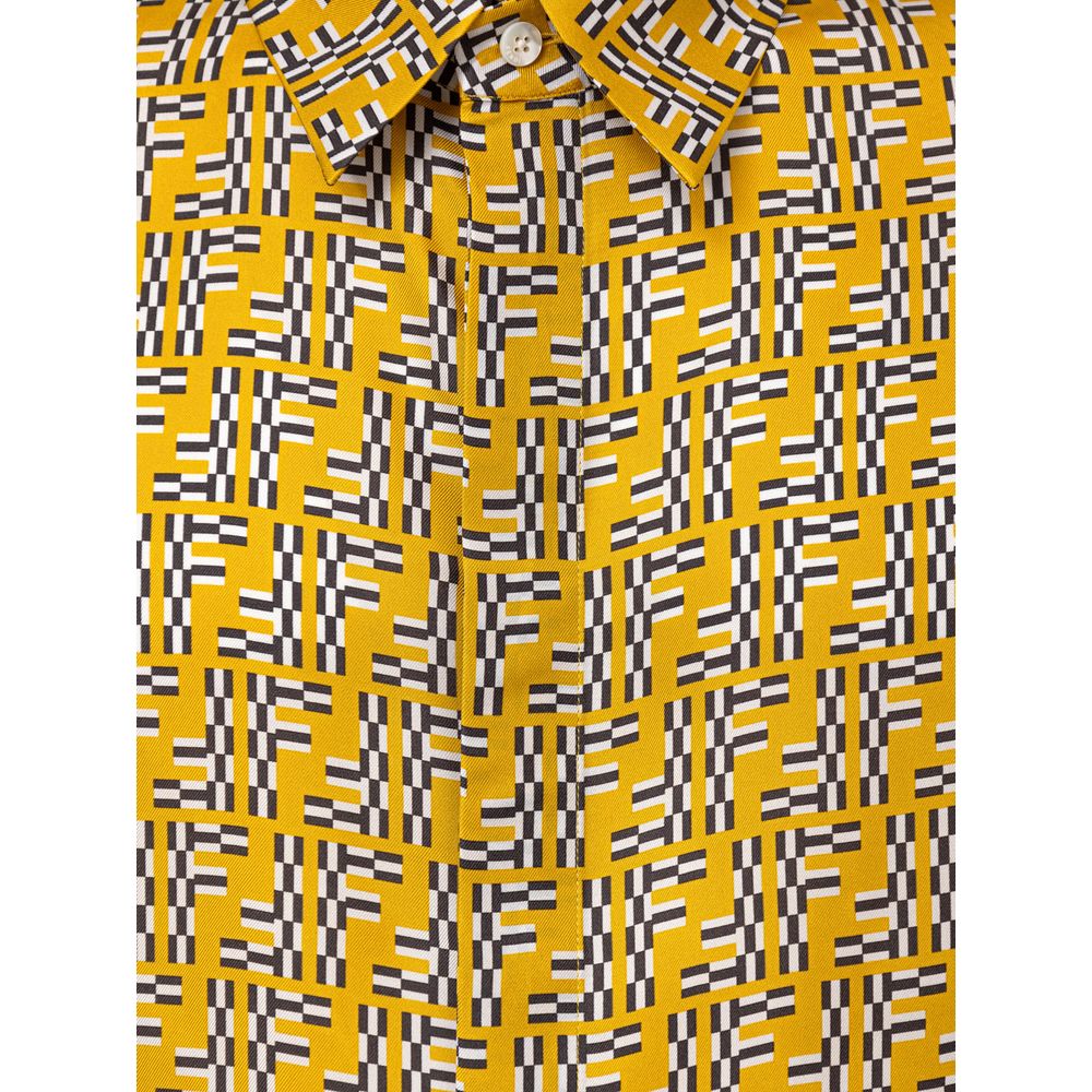 Camisa de seda amarilla