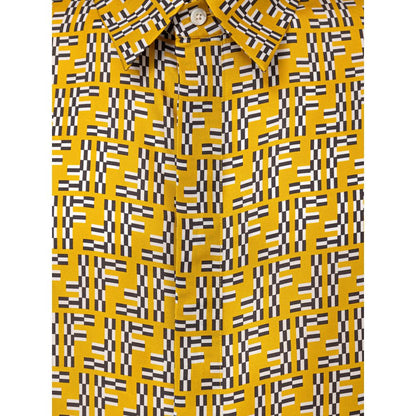 Camisa de seda amarilla