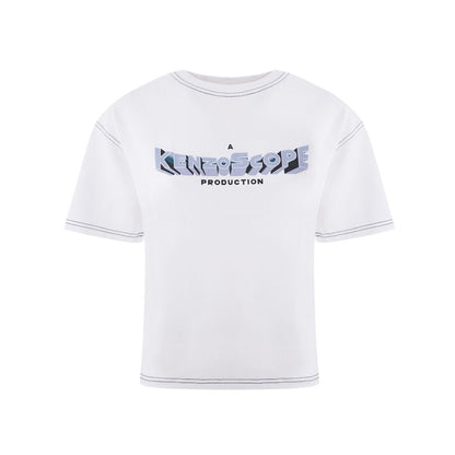 Elegante top de algodón blanco para mujer