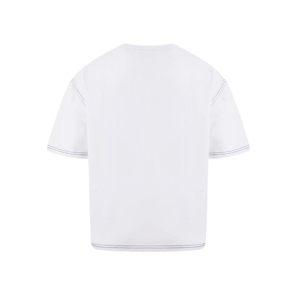 Elegante top de algodón blanco para mujer