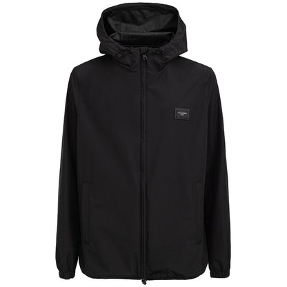 Chaqueta de poliéster negra