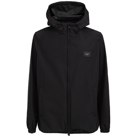 Chaqueta de poliéster negra