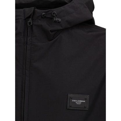 Chaqueta de poliéster negra