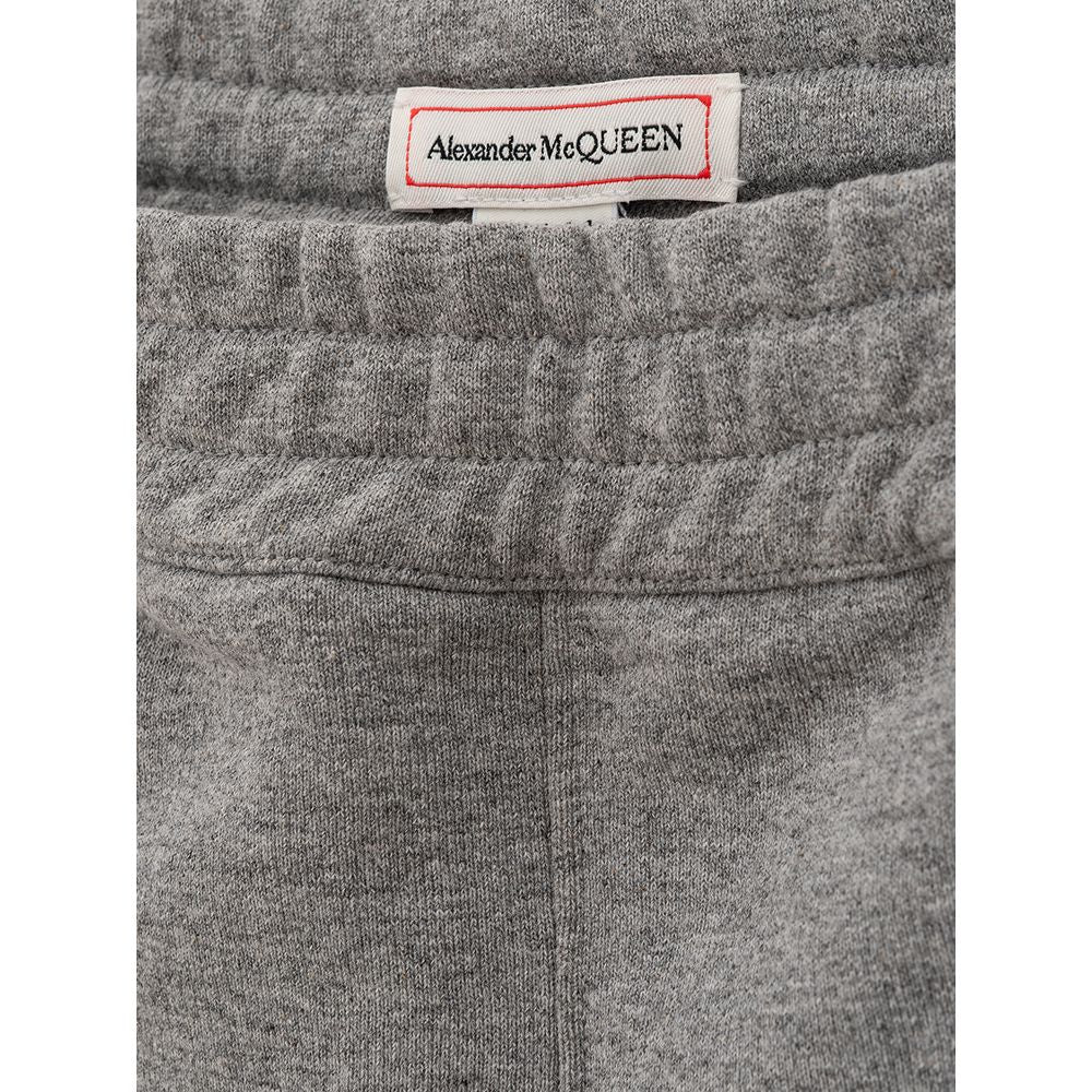 Pantalones elegantes de mezcla de algodón gris