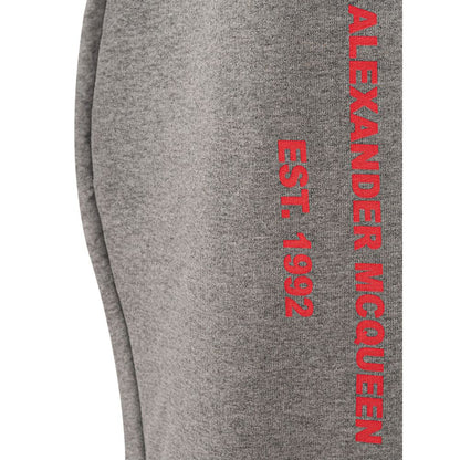 Pantalones elegantes de mezcla de algodón gris