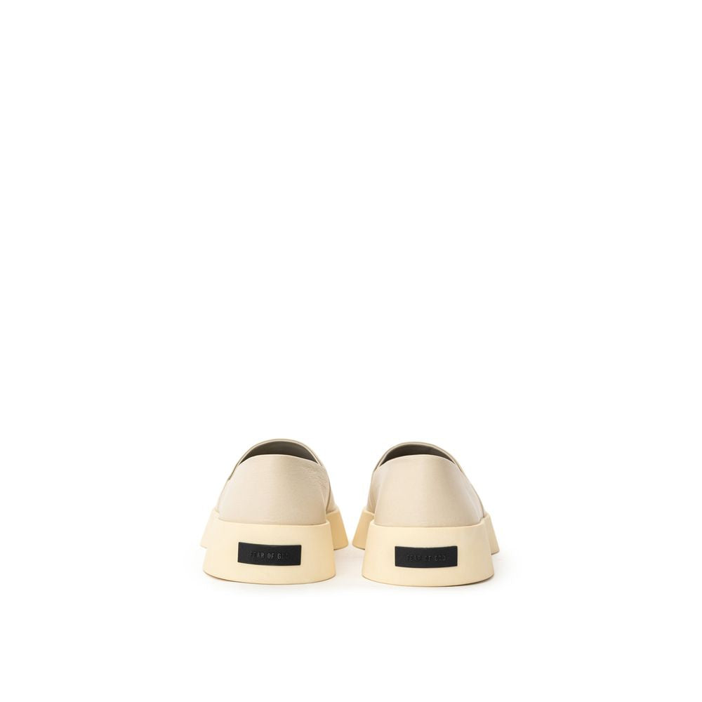 Gray Leather Slip-On Loafer