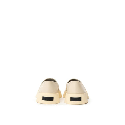 Gray Leather Slip-On Loafer