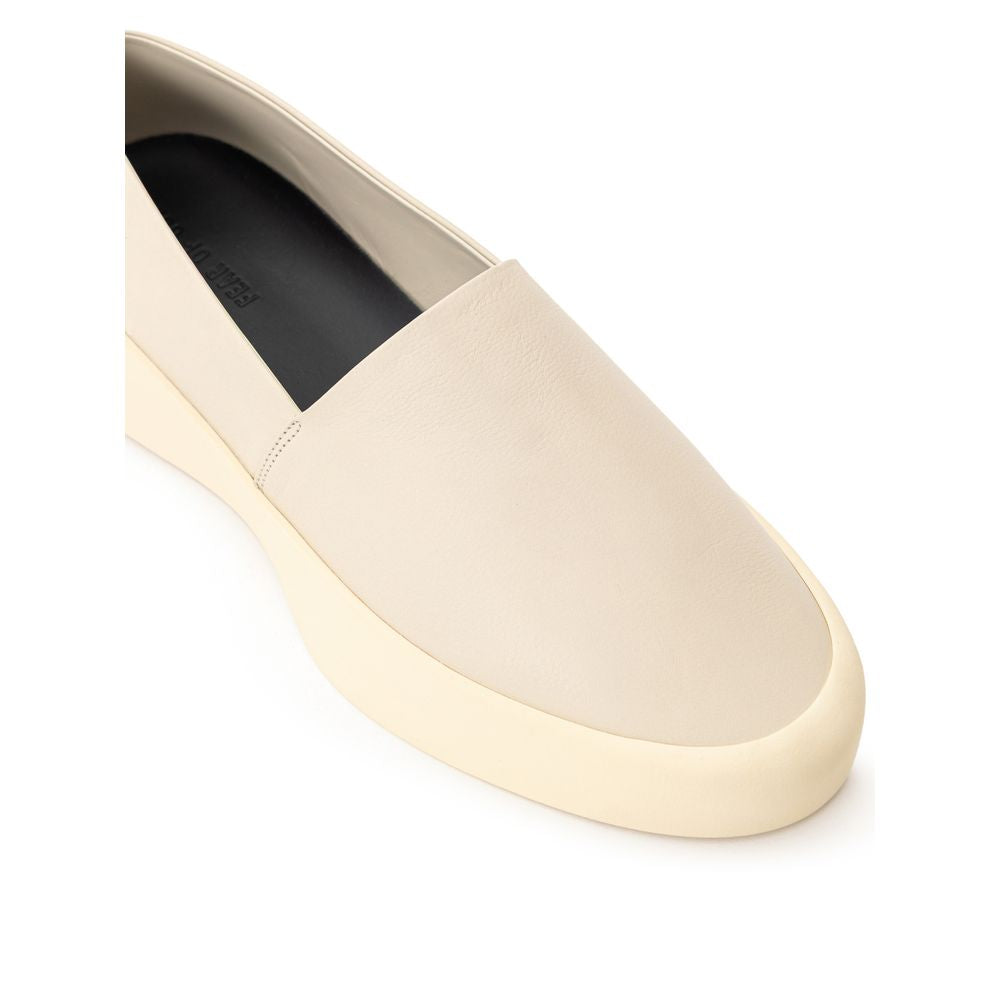 Gray Leather Slip-On Loafer