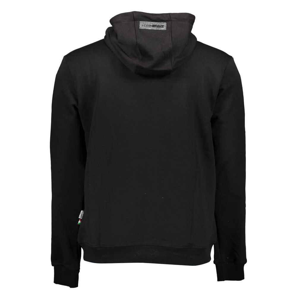 Black Cotton Men's Hooded Sweater