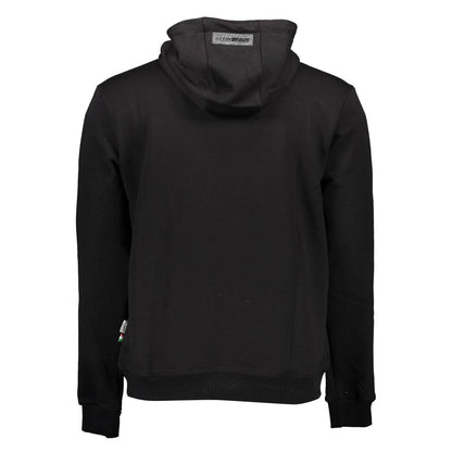 Black Cotton Men's Hooded Sweater