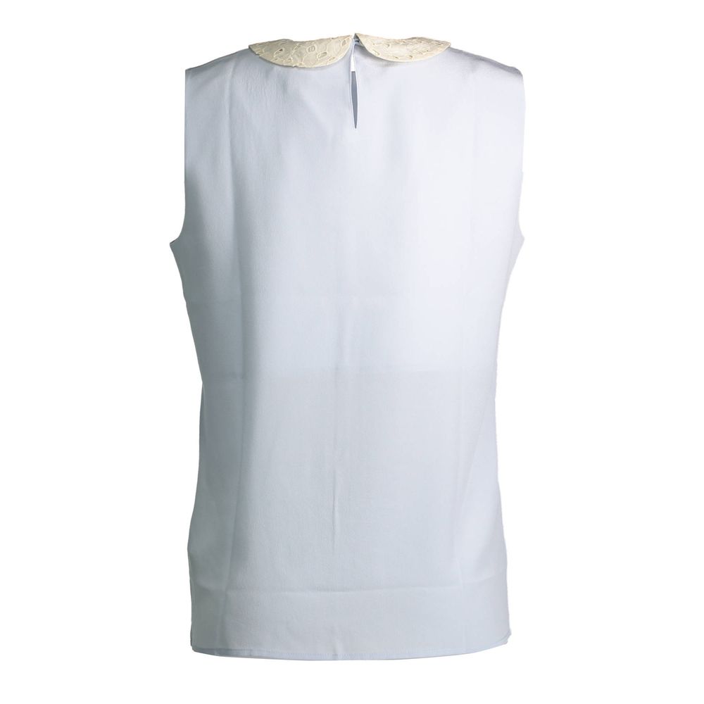 Blue Silk Women Tank