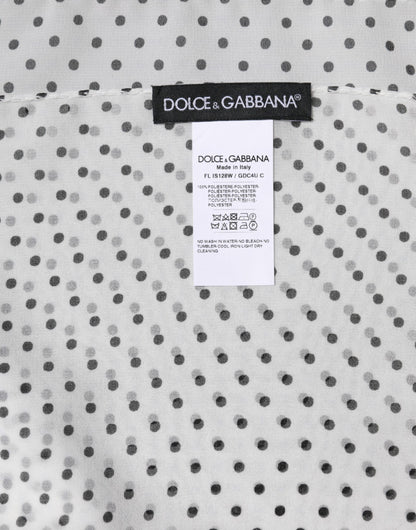White Polka Dots Polyester Wrap Shawl Scarf