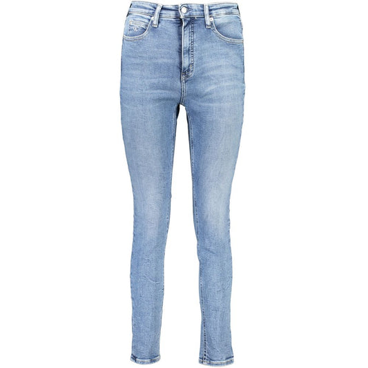 Blue Cotton Women High Rise Skinny Jean