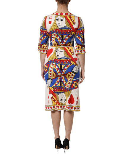 White Queen Of Heart Short Sleeve Midi Dress