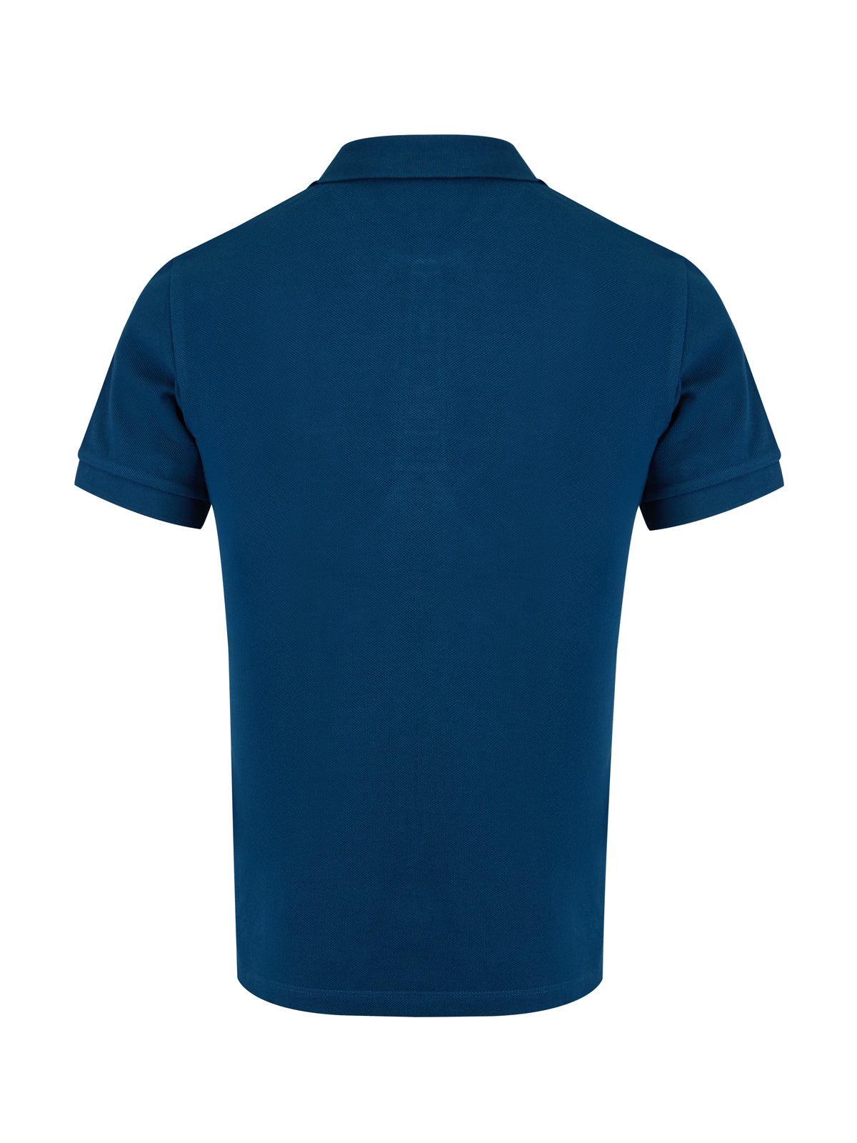 Polo de algodón con cuello en azul verdoso intenso
