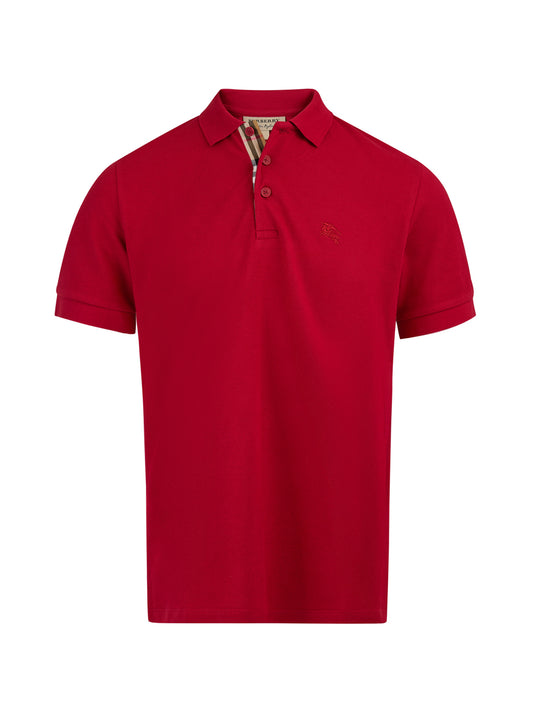 Polo rojo de algodón con cuello
