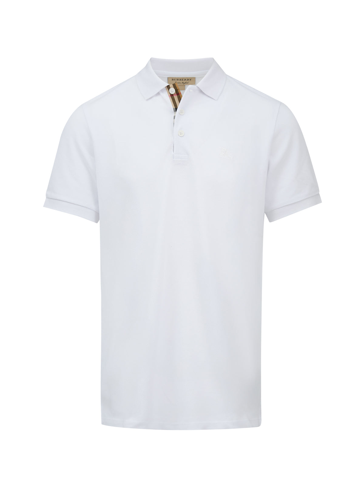 Polo blanco de algodón con cuello