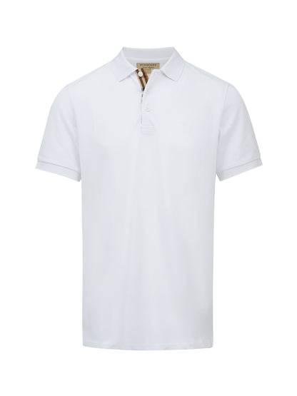 Polo blanco de algodón con cuello