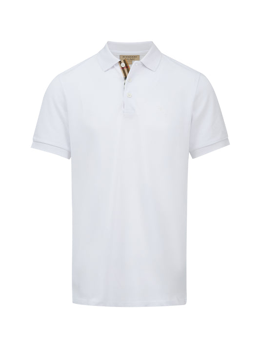 Polo blanco de algodón con cuello