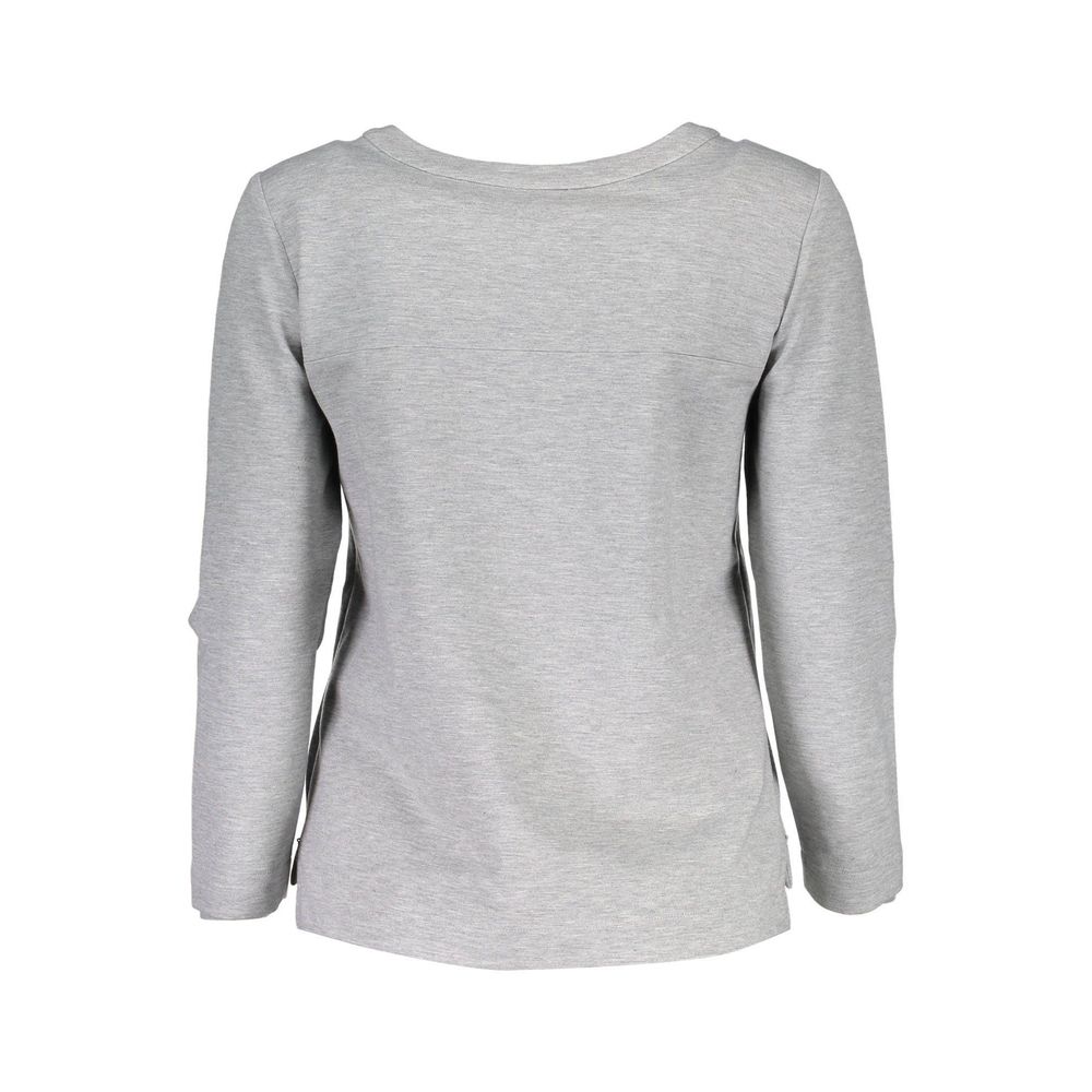 Gray Elastane Unisex Sweatshirt