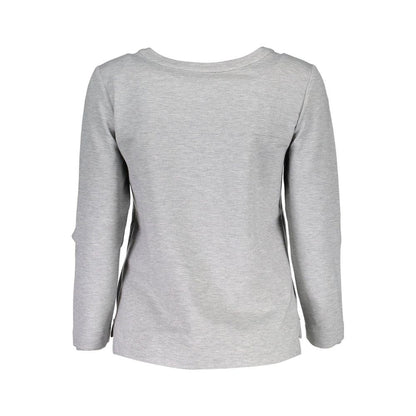 Gray Elastane Unisex Sweatshirt