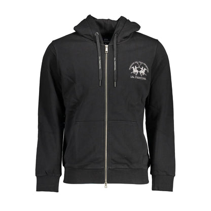 Black Cotton Men Sweater