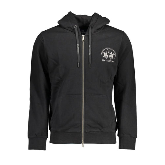 Black Cotton Men Sweater