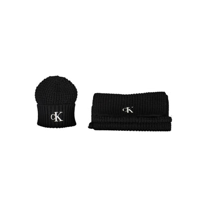 Black Alpaca Women Scarf Set