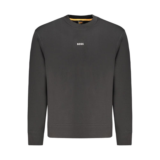 Black Cotton Men Sweater