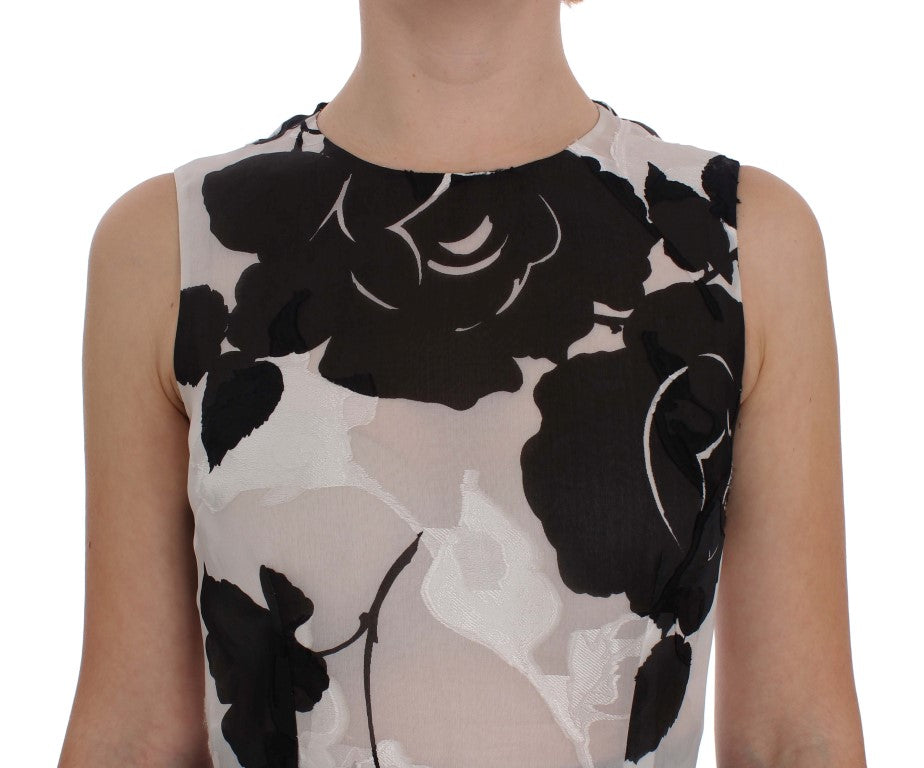 Elegante vestido largo de seda floral