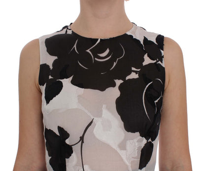 Elegante vestido largo de seda floral