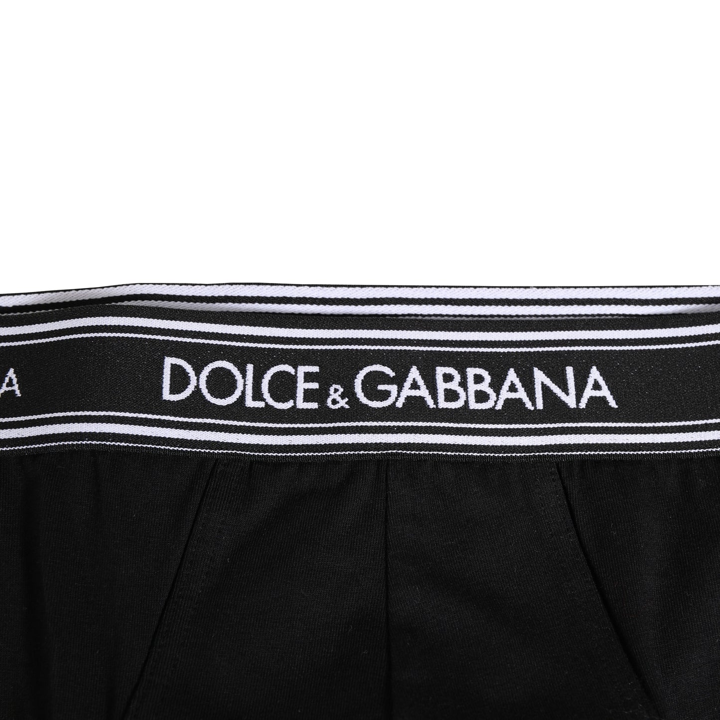 Black Cotton Stretch Logo Print Brief Underwear