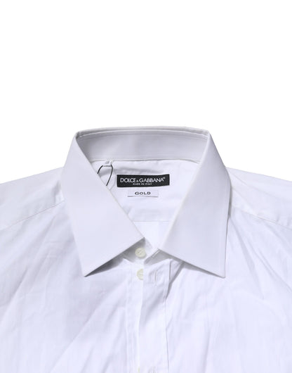 White GOLD Long Sleeves Dress Formal Shirt