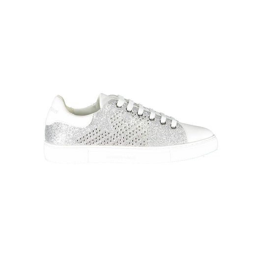 Zapatillas deportivas de poliéster plateadas para mujer