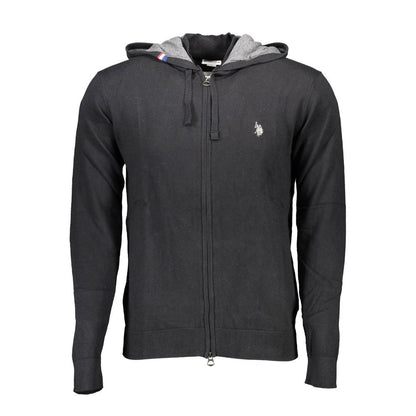 Black Cotton Mens Cardigan