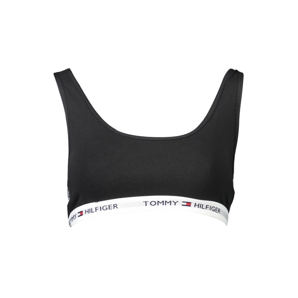Sujetador deportivo de algodón negro para mujer