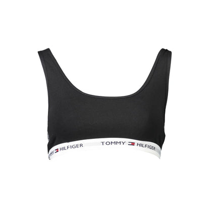 Sujetador deportivo de algodón negro para mujer
