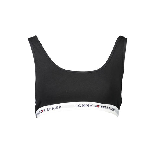 Sujetador deportivo de algodón negro para mujer