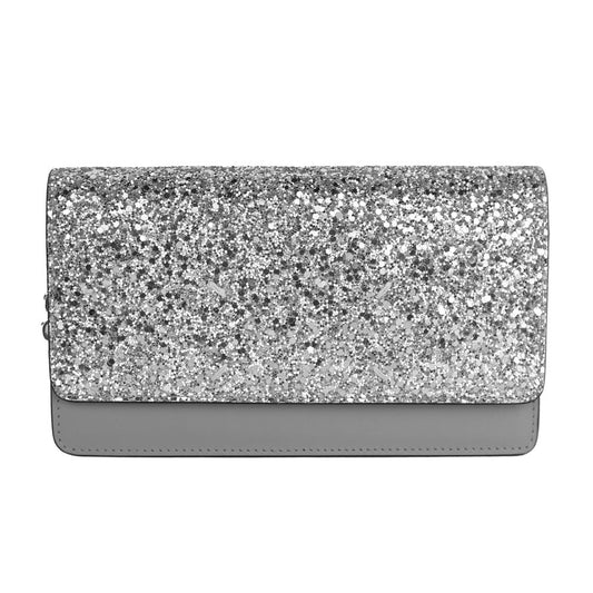 Gray Leather Crossbody Bag