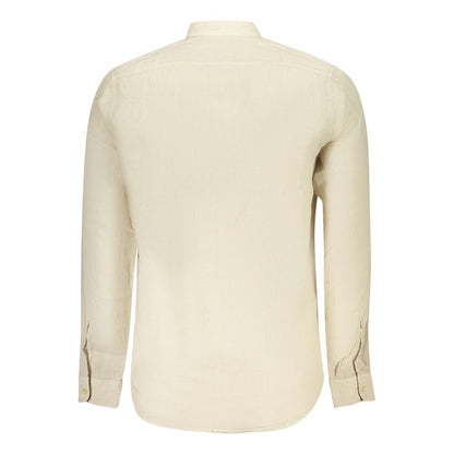 Beige Linen Men Shirt