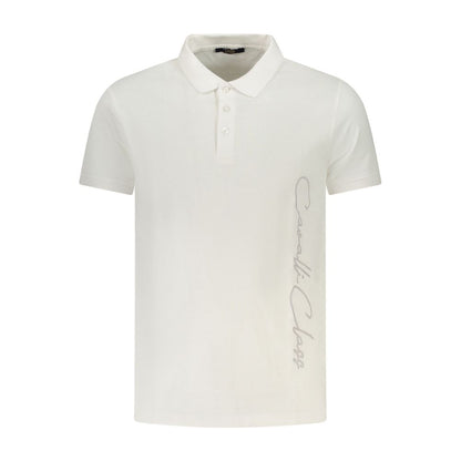 White Cotton Men Polo Shirt